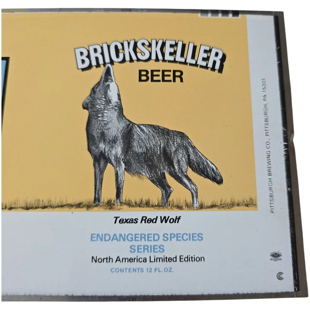 Brickskeller Beer Texas Red Wolf Endangered Species flat unrolled Can